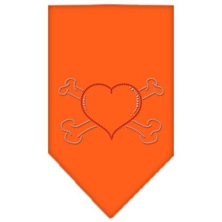 UNCONDITIONAL LOVE Heart Crossbone Rhinestone Bandana Orange Large UN849167